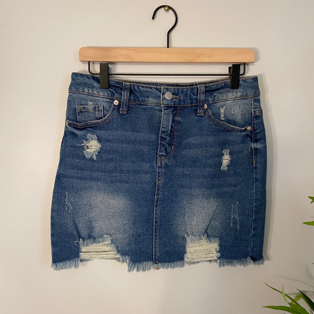 Wild Fable Distressed Jean Skirt
